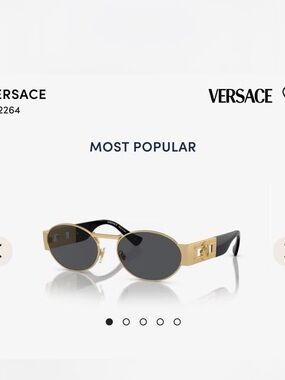 Versace Men’s Gold & Black Oval Sunglasses with Dark Lenses